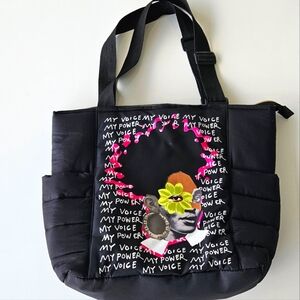 💖 "My Voice My Power" Puffer Tote 💖 Perfect for Women's Rights and Election ♀️